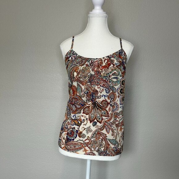 Tops - NWT Boho Floral Print Cami Top with Spaghetti Straps (L) SKU 80